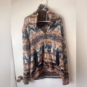 American Rag Women’s NWT Pewter Heather Multicolor Geometric Cardigan Size Large